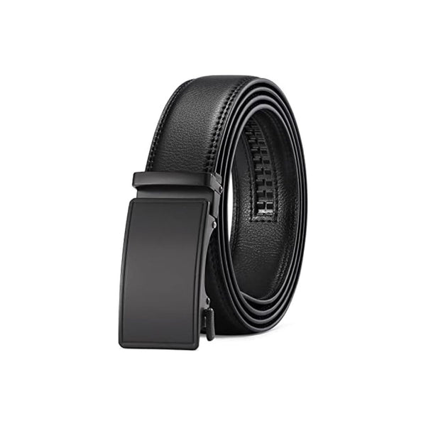 Men's Leather Belt Automatic Ratchet Buckle