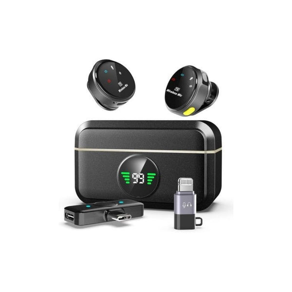 2 Wireless Bluetooth Microphones with Charging Case