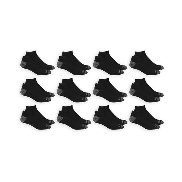 12-Pack Fruit of the Loom Men's Dual Defense Low Cut Socks