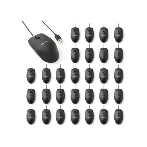 30 Amazon Basics 3-Button Wired Mice