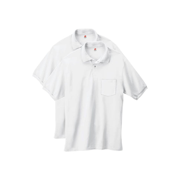 Pack of 2 Hanes Men's Short-Sleeve Jersey Pocket Polo