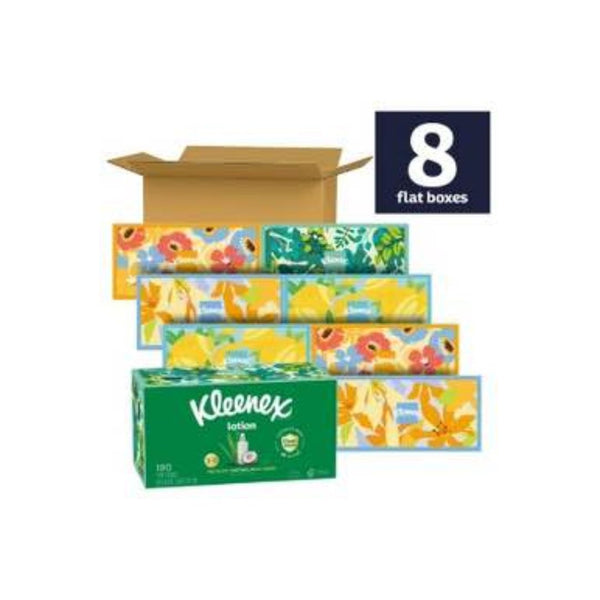 8 Boxes of Kleenex Lotion Facial Tissues