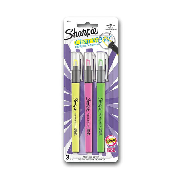 3-Pack SHARPIE Clear View Highlighter Stick