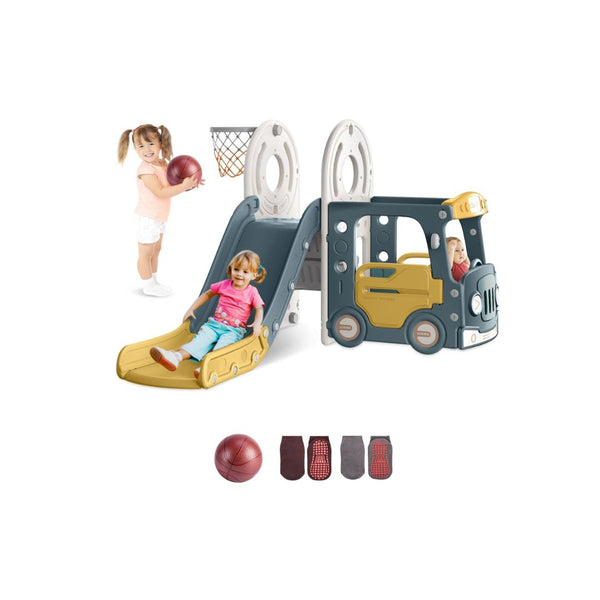 Toddler Slide with Basketball Hoop