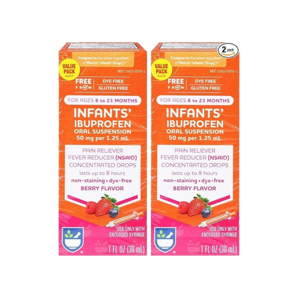 2 Pack Rite Aid Dye-Free Ibuprofen Drops