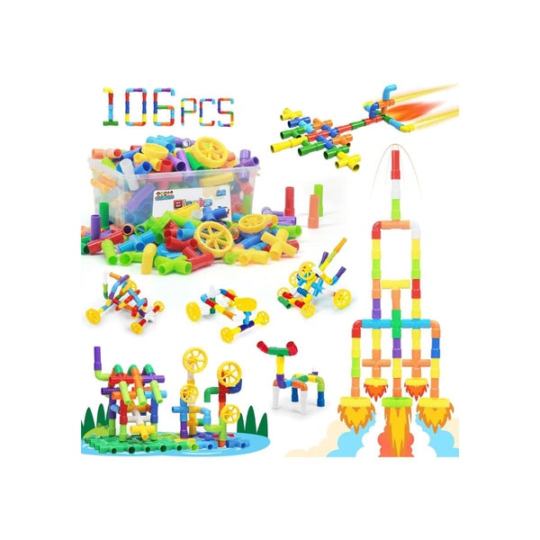 106-Pieces Tube Pipe STEM Building Toy
