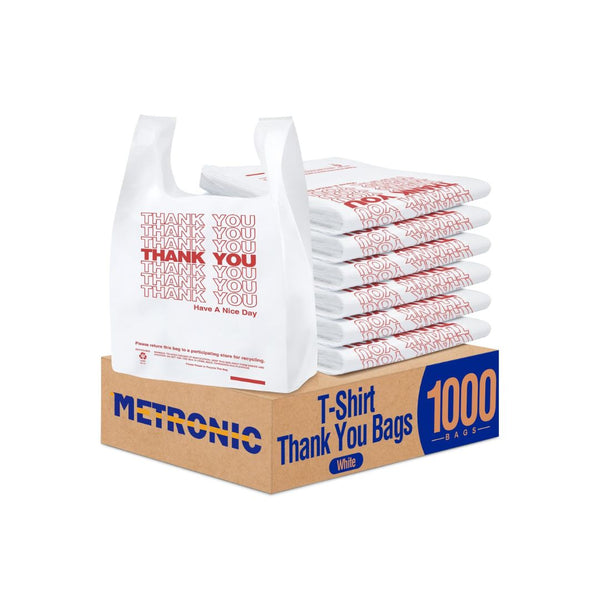 1,000 Pack Thank You Plastic Carry Bags