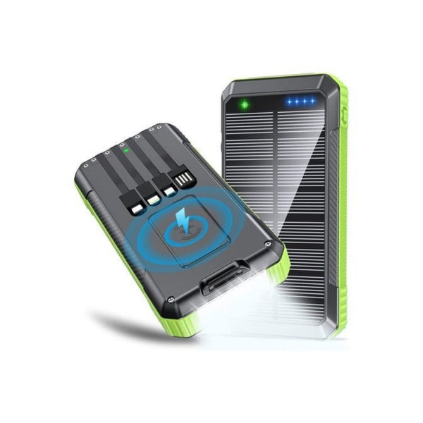 33800mAh Solar Power Bank With 4 Built in Cables