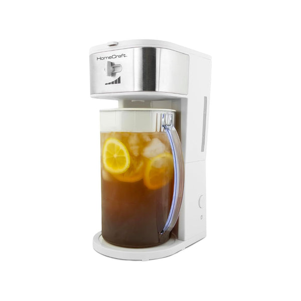 HomeCraft 3-Quart White Stainless Steel Café' Iced Tea And Iced Coffee Brewing System