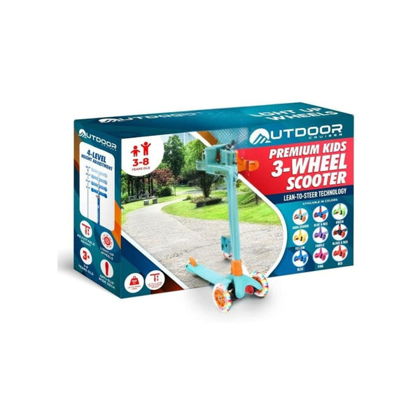 3-Wheel Kids Scooter with Adjustable Height T-bar