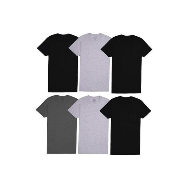 6 Fruit of the Loom Men's Pocket T-Shirts