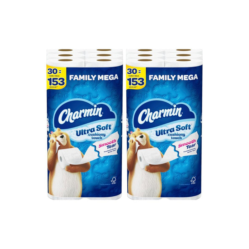 60 Family Mega Rolls = 306 Regular Rolls Charmin Ultra Soft Cushiony Touch Toilet Paper + Get $20 Amazon Credit!