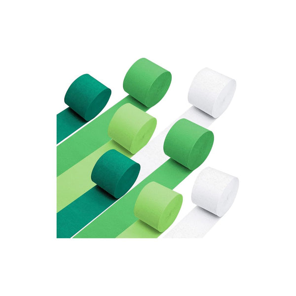 8 Rolls of Green Crepe Paper Streamers