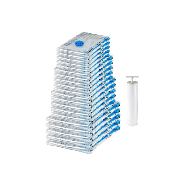 20-Pack Vacuum Compression Storage Bags with Hand Pump