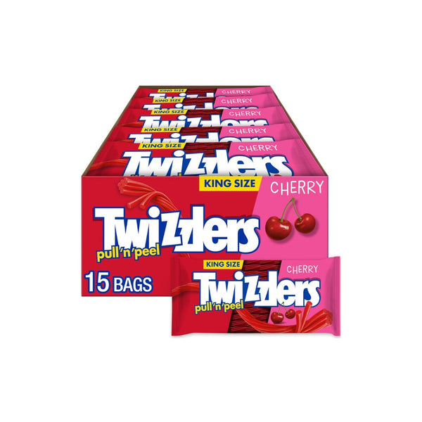 15-Count TWIZZLERS PULL ‘N’ PEEL Cherry Flavored King Size