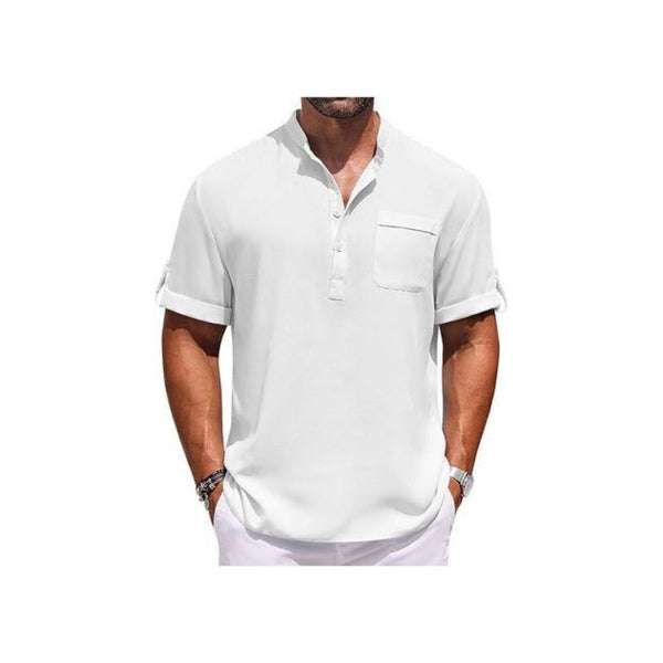 Casual Short Sleeve Henley Shirts (12 Colors)