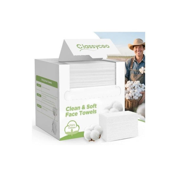 50 Disposable Organic Clean & Soft Face Towels