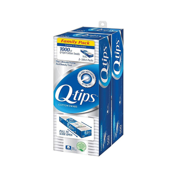2 Packs 500 Swabs Q-tips Family Pack Cotton Swabs