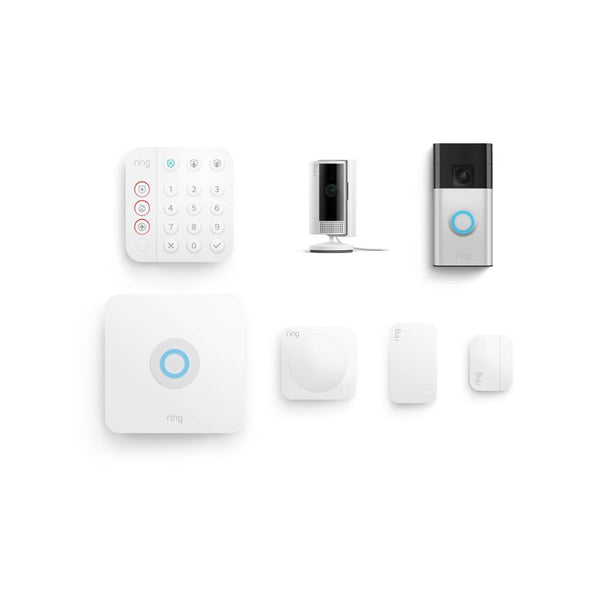 Ring Alarm 5-Piece Kit with Ring Battery Doorbell and Ring Indoor Cam 2nd Gen