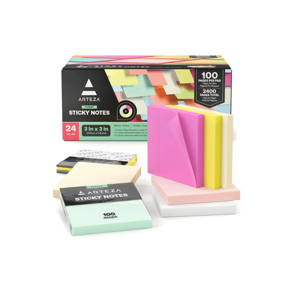 24 Pads of ARTEZA Sticky Notes