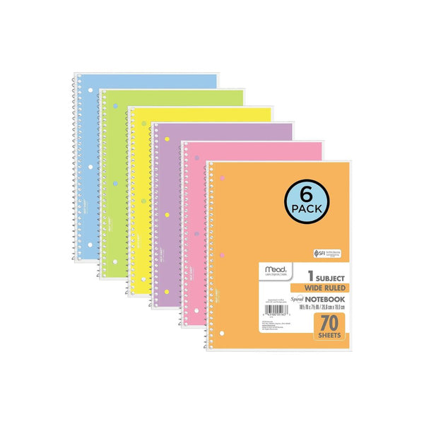 6-Pack Mead Spiral Notebook