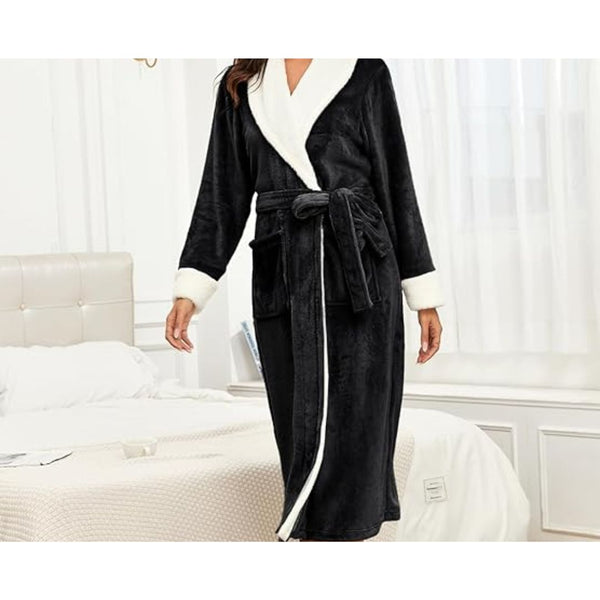 Women's Fleece Shawl Collar Bathrobe (Many Colors)