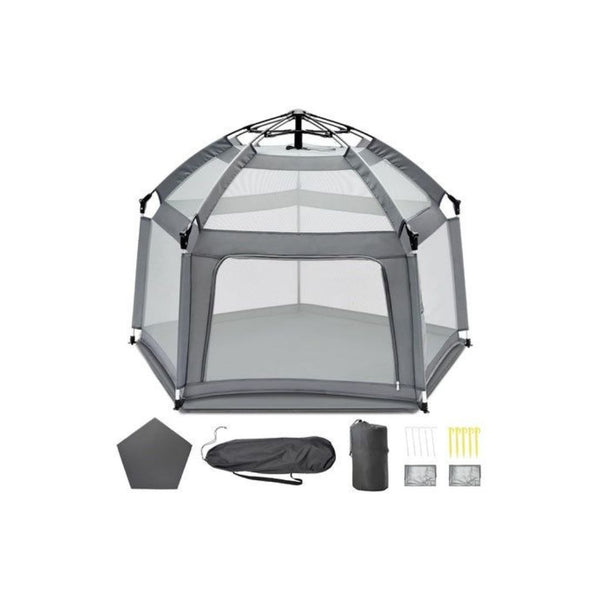 Baby Playpen with Self-Inflating Play Mat & Travel Bag