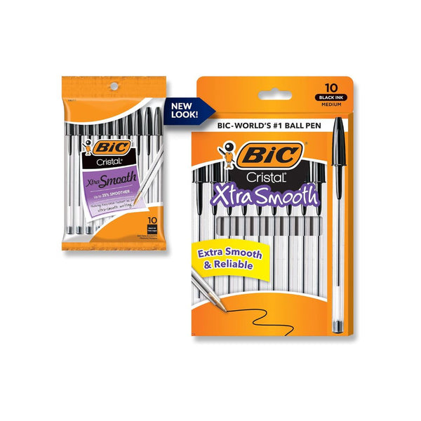 10 BIC Cristal Xtra Smooth Ballpoint Pen