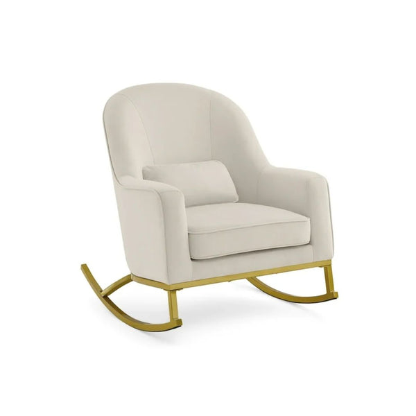 Velvet Rocking Chair with Lumbar Pillow