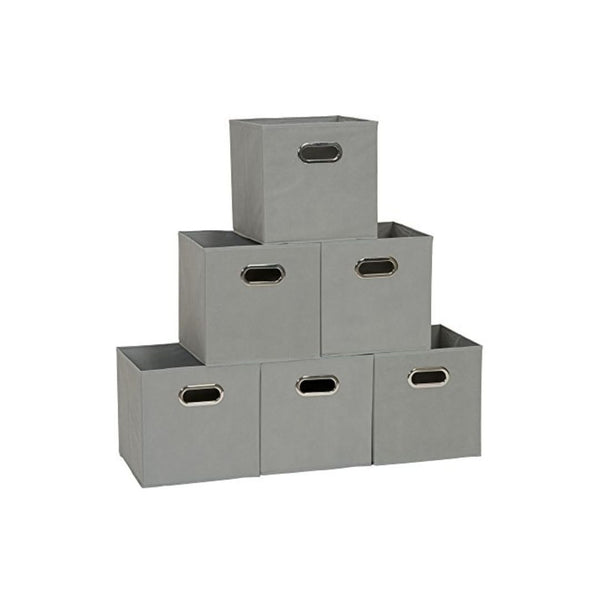 6 Pack Foldable Fabric Storage Cubes with Handles