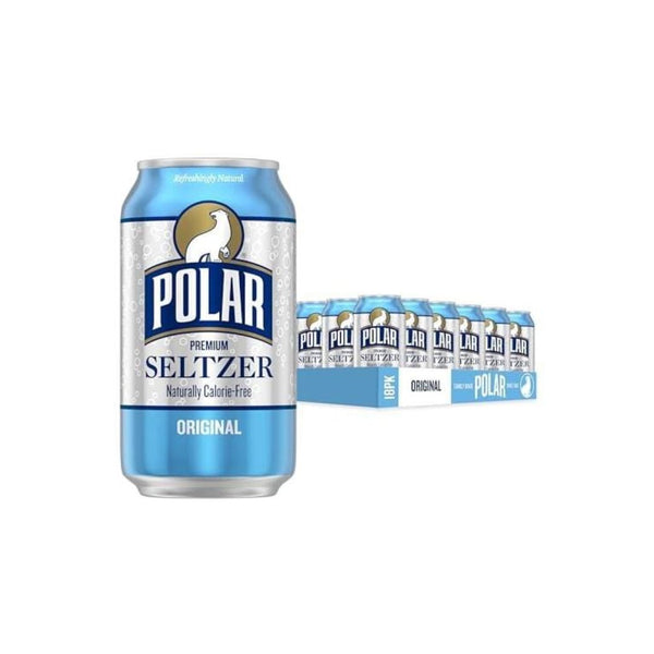18 Pack Polar Seltzer Water Original 12 fl oz (7 Flavors)
