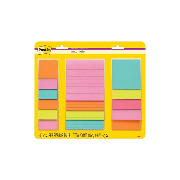 15-Count Post-it Super Sticky Lined Notes
