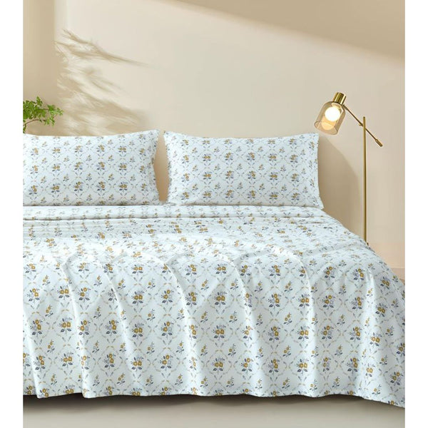 3-Pcs Twin-Size Floral Sheet Set