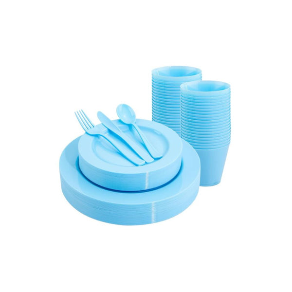 150 Pcs Plastic Disposable Dinnerware Sets (3 Colors)