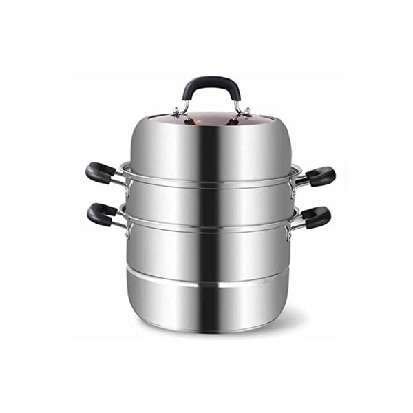 3-Tier Stainless Steel Steamer Pot with Lid, 11 Inch