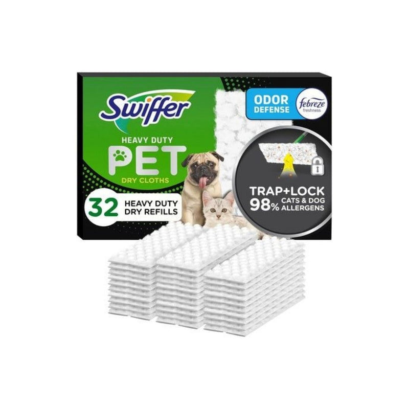32 Swiffer Pet Heavy Duty Multi-Surface Dry Cloth Refills