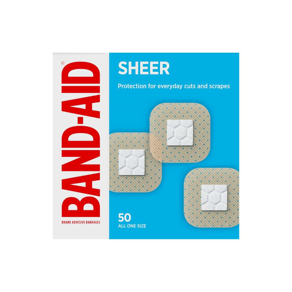 50-Count BAND-AID Brand Sheer Spots Adhesive Small Square Bandages