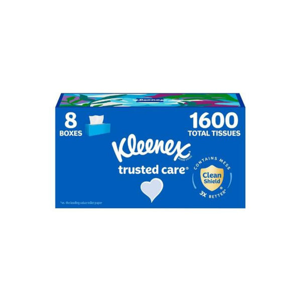 8-Boxes of Kleenex Trusted Care Facial Tissues