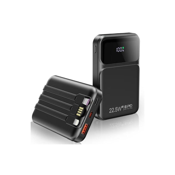 10000mAh Portable Charger with Built-in USB-C Cable
