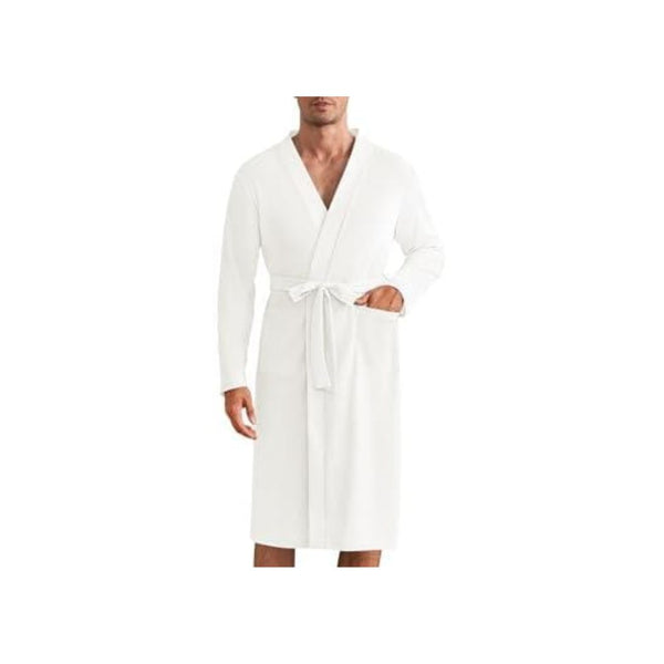 Men's Lightweight Waffle Knit Spa Bathrobe Kimono Robe