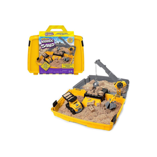Kinetic Sand Construction Site Folding Sandbox with 2lbs Play Sand & Toy Truck