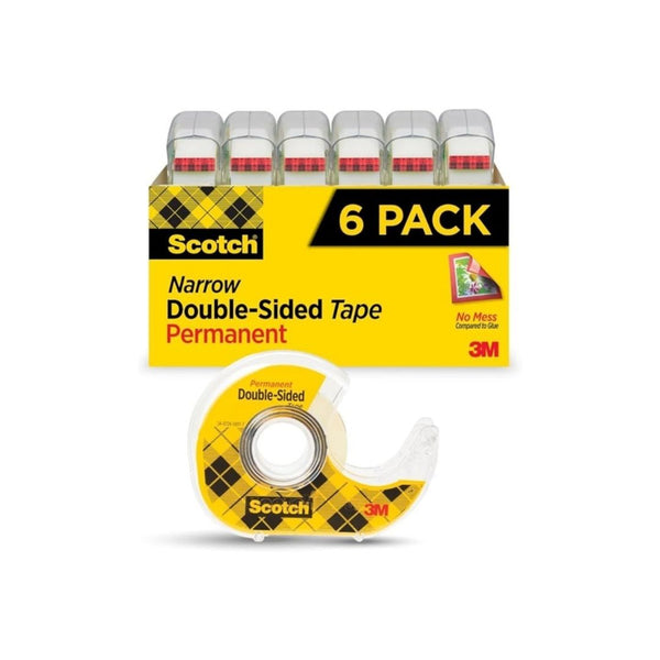 6 Rolls of Scotch Double Sided Tape with Tape Dispenser