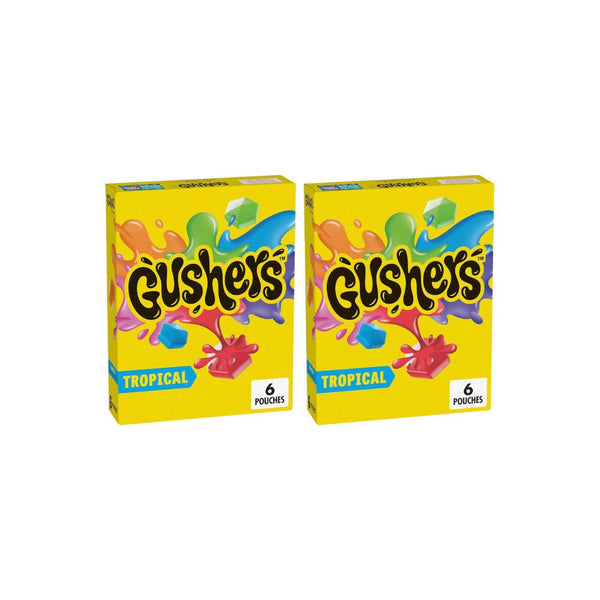 2 Boxes of Gushers Tropical Flavors Fruit Flavored Snacks