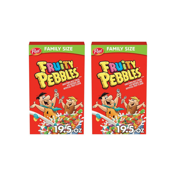 2 Boxes of Post Fruity Pebbles Cereal