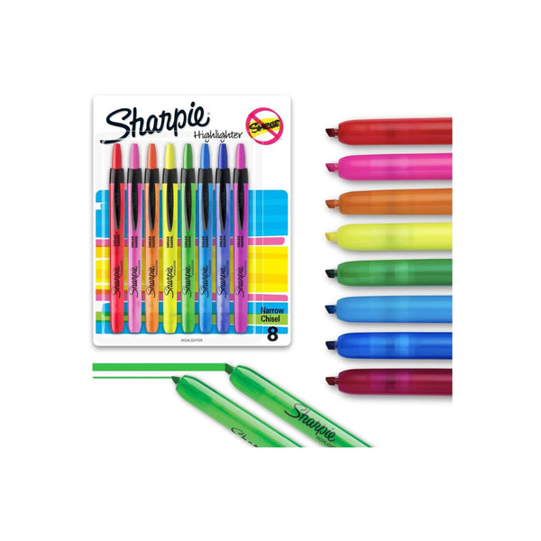 8 Sharpie Retractable Chisel Tip Highlighters