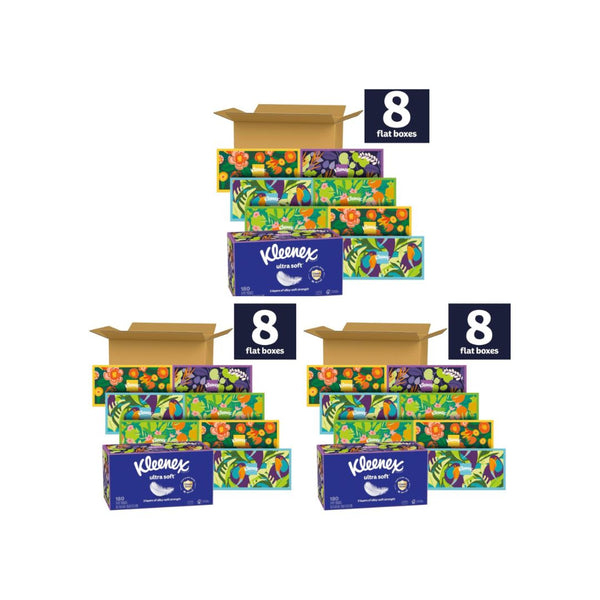 24 Flat Boxes of Kleenex Ultra Soft Facial Tissues + Get $15 Amazon Credit!