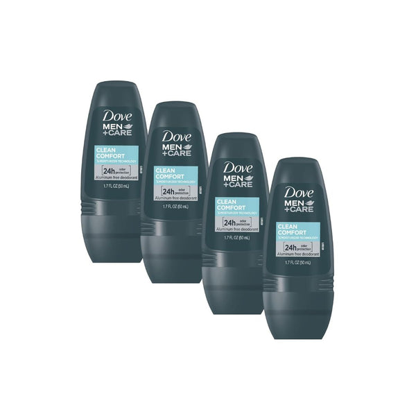 4-Pack Dove Men+Care Clean Comfort Roll on Deodorant