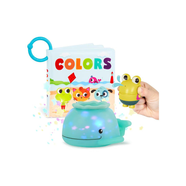 B. toys Bath Book – Light up Whale & Color Changing Frog Squirt