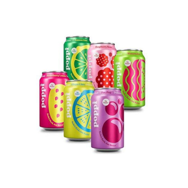 12 of Cans Poppi Sparkling Prebiotic Soda Beverage