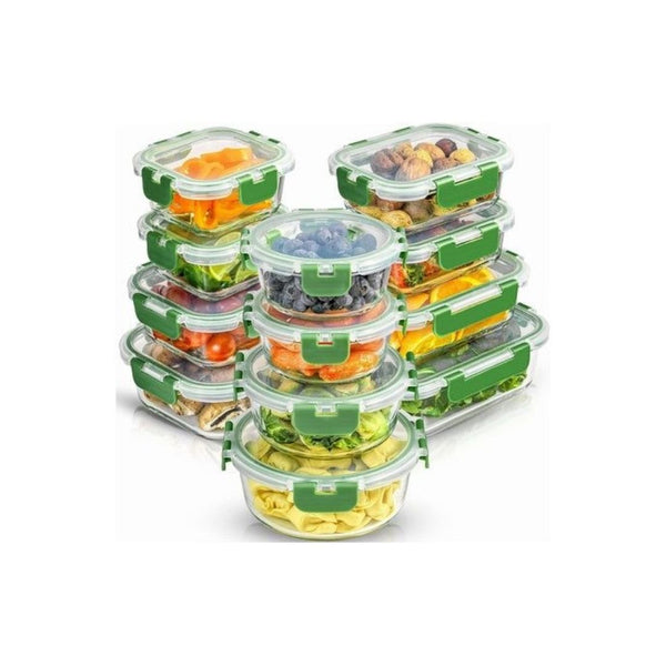 24 Piece Airtight Glass Storage Containers with Lids